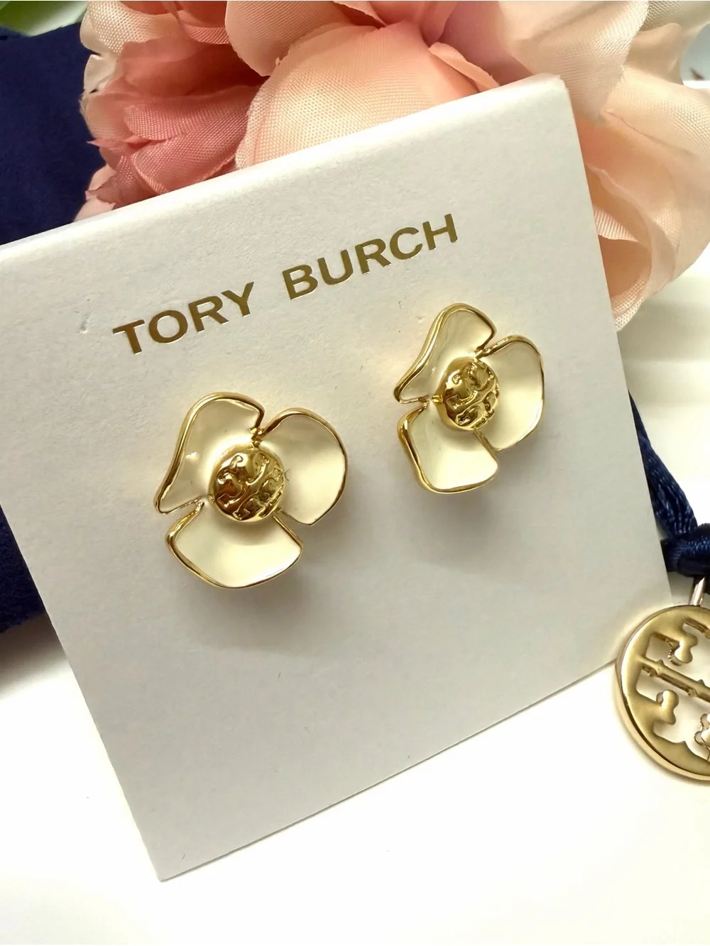 Tory Burch Fleur Flower Stud Earrings